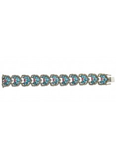 925 Blue Topaz Gemstone Sterling Silver Bracelet