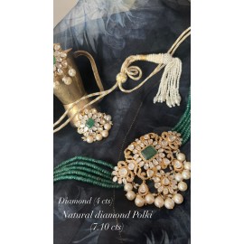 Polki diamond necklace set