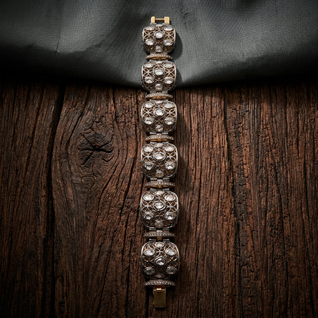 Antiqa handcrafted luxury bracelet with natural diamonds