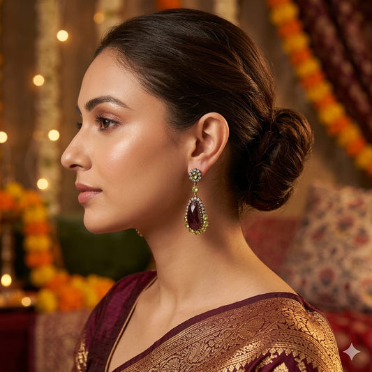 brown sapphire earrings,