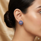Handcrafted Vintage Amethyst & Blue Sapphire Earrings in Sterling Silver