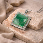 Handcrafted 925 Sterling Silver Pendant with Beryl, Opals & Diamonds