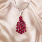 Faceted Ruby Pendant - Oval & Pear Cut, 11 Carats