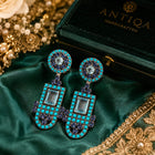Turquoise, Aquamarine & Kyanite Dangle Earrings in Sterling Silver