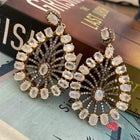 Gorgeous Rainbow Moonstone and Natural Polki Earrings - Stunning Handcrafted Jewelry