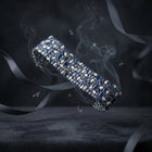 Handcrafted Bracelet with Natural Polki, Blue Sapphire & Diamonds | One-of-a-Kind Luxury Silver Jewelry
