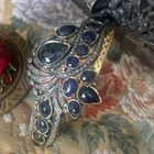 Vintage-Inspired Sapphire and Diamond Cuff Bracelet - Elegant Gold Statement Jewelry for Women