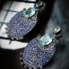 Ethereal Elegance: Aquamarine & Blue Sapphire Earrings