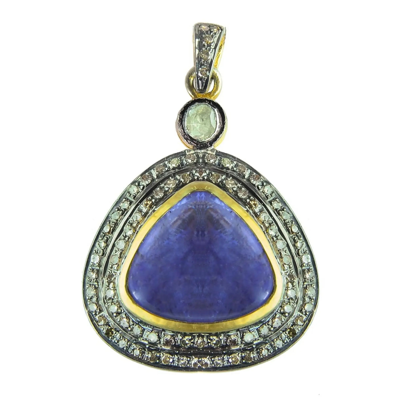 Exquisite Tanzanite & Diamond Halo Pendant – A Timeless Statement