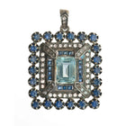 Art Deco-Inspired Aquamarine & Sapphire Pendant – A Timeless Masterpiece