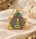 Beetle Statement Ring with Zambian Emeralds and Diamonds