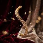 Diamond Polki Square Link Bracelet with Ruby Accents