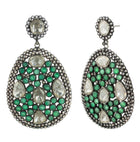 Emerald & Polki Diamond Chandelier Earrings – A Statement of Luxury