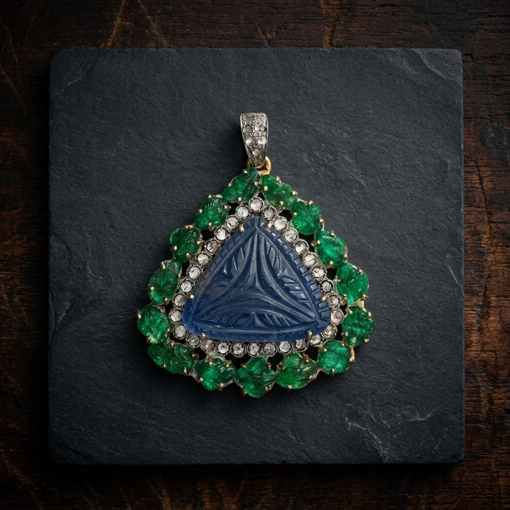emerald with diamond necklace