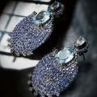 Ethereal Elegance: Aquamarine & Blue Sapphire Earrings