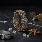 Exquisite Polki and Diamond Link Bracelet in Sterling Silver