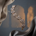 Exquisite Polki and Diamond Link Bracelet in Sterling Silver