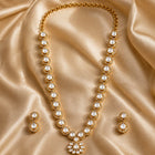 Vintage Polki Necklace and Earrings Set with Floral Motif