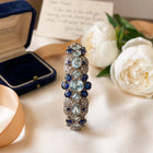 Luxurious Blue Sapphire And Brazilian Aquamarine Cuff Bracelet - Statement Diamond Accent Jewelry for Women