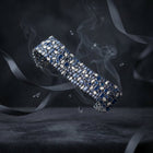 Handcrafted Bracelet with Natural Polki, Blue Sapphire & Diamonds | One-of-a-Kind Luxury Silver Jewelry