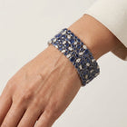 Handcrafted Bracelet with Natural Polki, Blue Sapphire & Diamonds | One-of-a-Kind Luxury Silver Jewelry