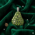 Handcrafted Peridot & Diamond Statement Pendant – Sterling Silver & Gold Accents