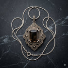 Handcrafted Smoky Quartz Diamond Pendant in Sterling Silver – Vintage Style