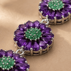 Handcrafted Sterling Silver Bracelet with African Amethyst & Zambian Emerald Gemstones