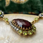 Handcrafted Sterling Silver Brown Sapphire, Peridot & White Sapphire Earrings