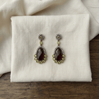 Handcrafted Sterling Silver Brown Sapphire, Peridot & White Sapphire Earrings