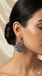 Handcrafted Sterling Silver Earrings with Kyanite, Rubies & Diamonds – Luxury Designer Gemstone Jewelry