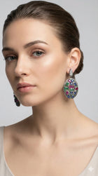 Handcrafted Sterling Silver Earrings with Kyanite, Rubies & Diamonds – Luxury Designer Gemstone Jewelry