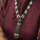 Handcrafted Sterling Silver Emerald Tassel Pendant with Zambian Emeralds & Diamonds