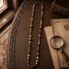 Handcrafted Sterling Silver Gemstone Necklace with Pearls, Ruby, Lapis Lazuli & Aquamarine