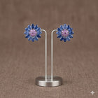 Handcrafted Vintage Amethyst & Blue Sapphire Earrings in Sterling Silver