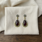 Handcrafted Sterling Silver Brown Sapphire, Peridot & White Sapphire Earrings