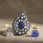 Handmade Moonstone & Blue Sapphire Pendant – A Celestial Masterpiece