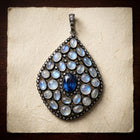 Handmade Moonstone & Blue Sapphire Pendant – A Celestial Masterpiece