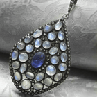 Handmade Moonstone & Blue Sapphire Pendant – A Celestial Masterpiece