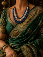 Handcrafted Lapis Lazuli and Grey Pearl Beaded Necklace with Silver Clasp