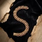 Diamond Polki Square Link Bracelet with Ruby Accents
