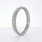 Luxury Handcrafted Bracelet with Opal, Polki & Diamonds in Sterling Silver | Limited Edition Mughal Victorian Jewelry