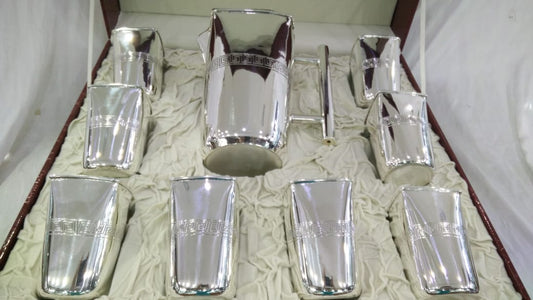 Luxury Silver Water Pitcher Set with Glasses – Premium Handcrafted Silverware for Elegant Dining - Antiqa Handcrafted