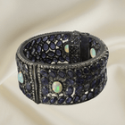 Midnight Majesty: Opal & Iolite Statement Cuff Bracelet