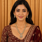 Vintage Polki Necklace and Earrings Set with Floral Motif