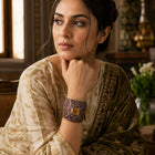 Mughal Style Citrine & Ruby Bracelet with 14K Gold Clasp