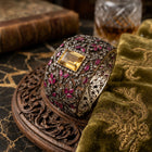 Mughal Style Citrine & Ruby Bracelet with 14K Gold Clasp