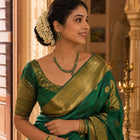 Mughal Style Zambian Emerald & Diamond Necklace and Earring Set