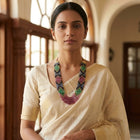 Multi Precious Stone Seven String Necklace - Ruby, Emerald & Sapphire