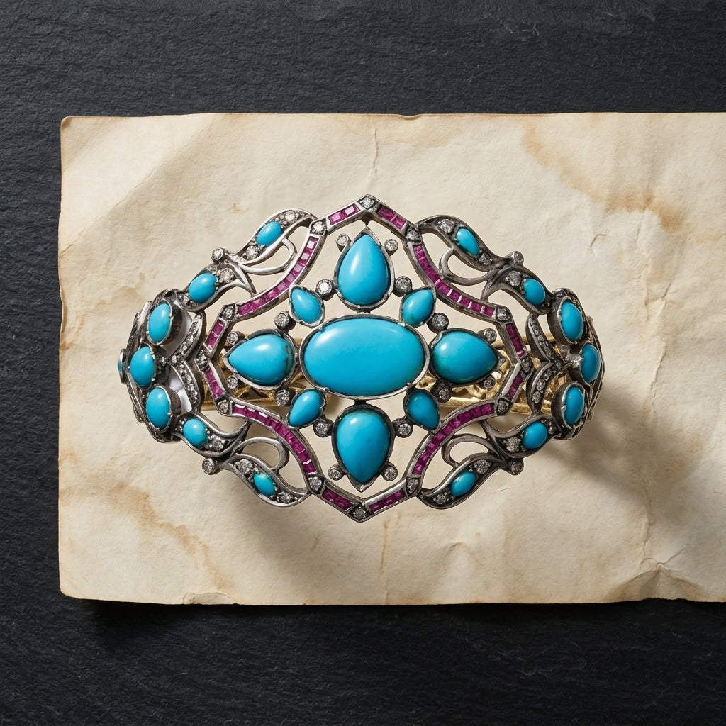 one of a kind artisan cuff bracelet with natural gemstones
